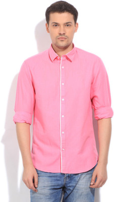 

John Players Men's Solid Casual Pink Shirt, 1a1