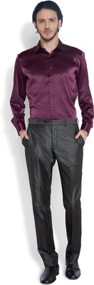 

Parx Men's Solid Casual Maroon Shirt, Dark maroon
