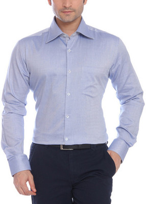 Park Avenue Men's Solid Formal Blue Shirt
