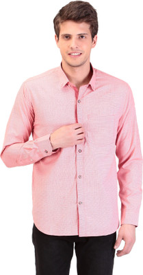

TAG-7 Men Checkered Casual Pink Shirt