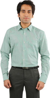 

Desar Rana Men's Checkered Formal Light Green, Blue Shirt, Blue;light green