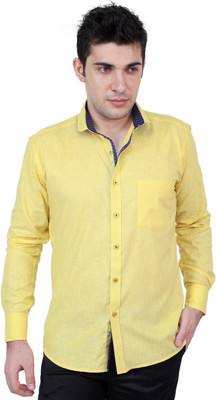 

Zeal Men's Solid, Printed Casual Yellow, Blue Shirt, Blue;fluorescent yellow