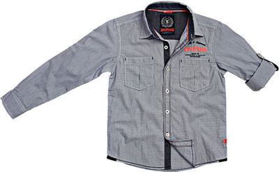 SuperYoung Boys Solid Casual Blue Shirt, Navy