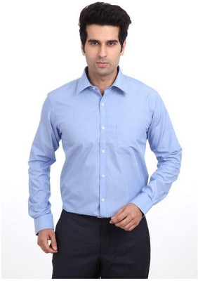 

Park Avenue Men's Solid Formal Blue Shirt