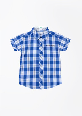 

Palm Tree Boys Checkered Casual White, Blue Shirt, Turquoise