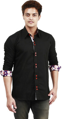 

Trendster Men's Solid Casual Black Shirt