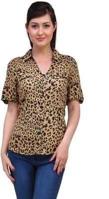 

Eves Pret A Porter Women's Printed Casual Brown, Black Shirt, Black;brown