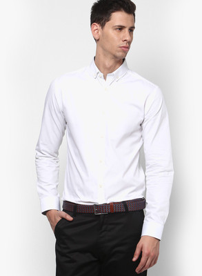 

Jack & Jones Men's Solid Casual White Shirt