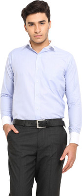 Protext Men Solid Formal Blue Shirt