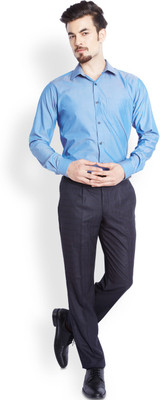 

Park Avenue Men's Solid Formal Blue Shirt