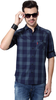 

SF Jeans by Pantaloons Men's Checkered Formal Grey Shirt