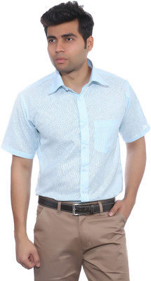

Studio Nexx Men's Woven, Checkered Formal Light Blue Shirt, Sky blue