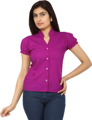 

TeeMoods Women's Solid Casual Shirt, Purple
