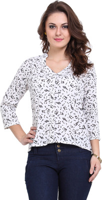 

DeDe'S Women's Printed Casual White, Black Shirt