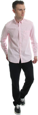 

Indian Terrain Men's Solid Casual Pink Shirt