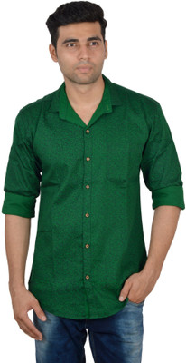 

Studio Nexx Men's Printed Casual Green Shirt, Dark green