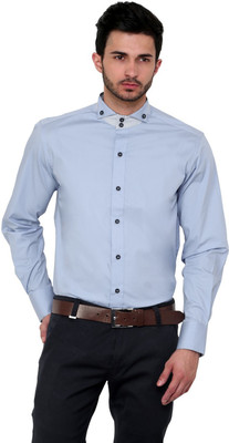 

Dazzio Men's Solid Casual Blue Shirt