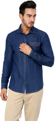 

Christian Fabre Men' Solid Casual Blue Shirt