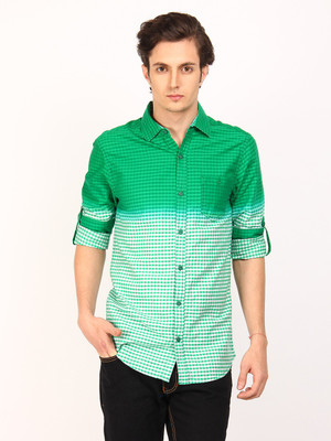 

The Indian Garage Co. Men's Checkered Casual Green Shirt