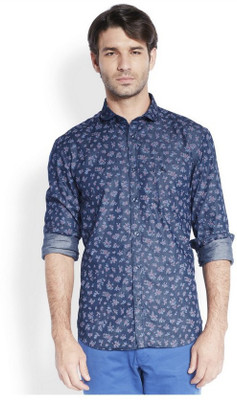 

Parx Men's Printed Casual Light Blue Shirt