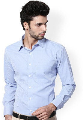 

Protext Men's Striped Formal Blue Shirt