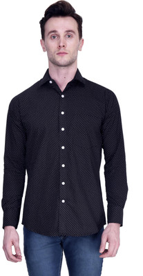Protext Premium Men Printed Formal Black Shirt