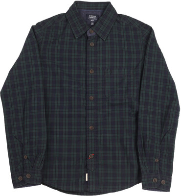 

Indian Terrain Boys Checkered Casual Blue, Green Shirt, Olive