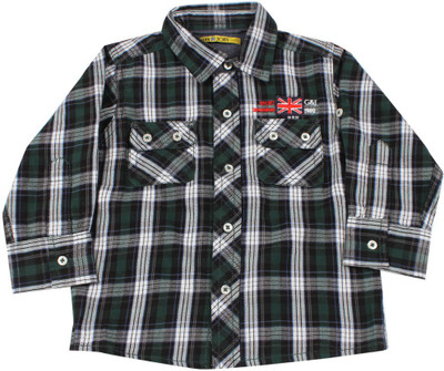 

Gini & Jony Baby Boys Checkered Casual White, Black, Green Shirt, 1283