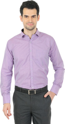 ZIDO Men Self Design Formal Pink Shirt