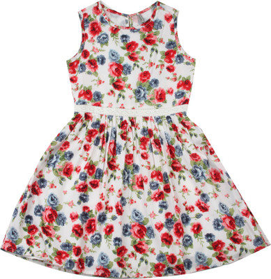 

Lee Cooper Juniors Girl's Midi/Knee Length Casual Dress(Multicolor, Sleeveless