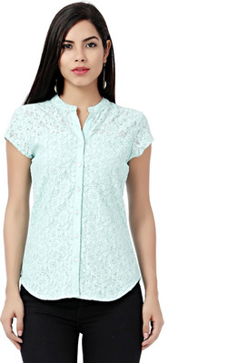 

Eavan Women Self Design Casual Shirt, Light blue