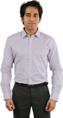 

Desar Rana Men's Checkered Formal Multicolor Shirt, Blue;black and red