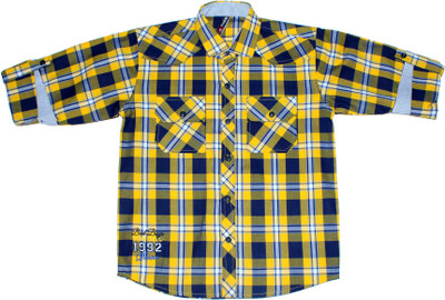

Bad Boys Boys Checkered Casual Multicolor Shirt, Yellow