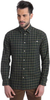 

Jack & Jones Men' Checkered Casual Green Shirt, Darkest spruce