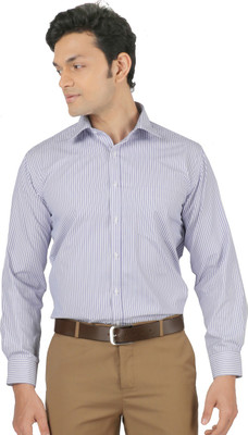 

Zido Men's Striped Formal Shirt, Blue
