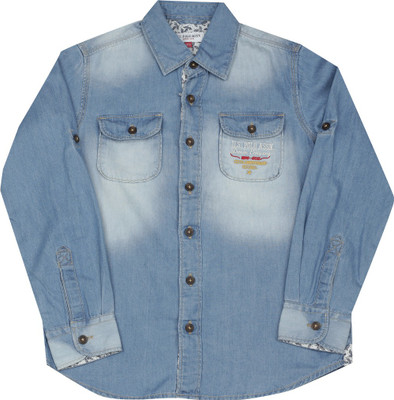 

US Polo Kids Boys Solid Casual Blue Shirt, Lt blue