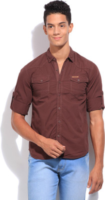 

Locomotive Men's Solid Casual Shirt, Maroon