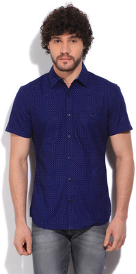 United Colors of Benetton. Men's Printed Casual Blue Shirt, 904