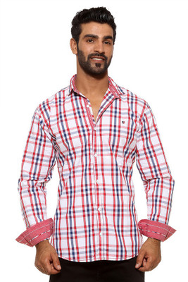 

Fifty Two Men's Checkered Casual Red Shirt