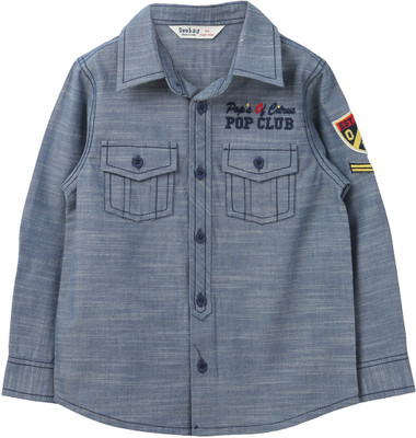 

Beebay Boys Solid Casual Light Blue Shirt