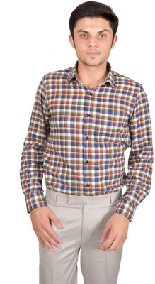 

Kriss Men's Checkered Formal Blue Shirt, Navy