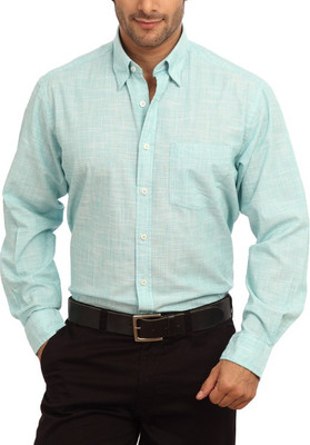 ColorPlus Men's Woven Casual Blue Shirt