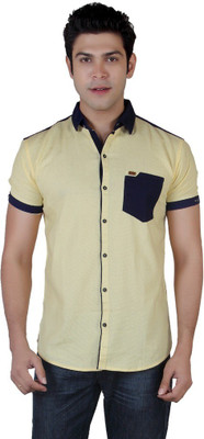 Carbone Men's Solid Casual Beige Shirt, Light fawn