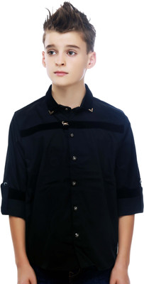 

MashUp Boys Solid Party Black Shirt