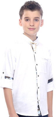 

MashUp Boys Solid Casual White Shirt