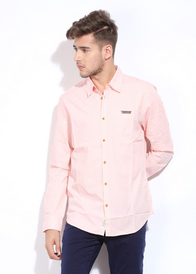 

Being Human Men's Solid Casual Pink Shirt, Pale pink