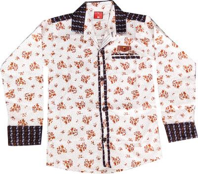 

Fashionitz Boy's Printed Casual Brown Shirt