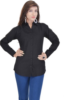 Soundarya Women Solid Formal Black Shirt