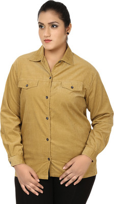 

Eves Pret A Porter Women's Solid Casual Brown Shirt, Khaki