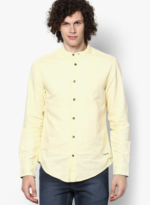 

Jack & Jones Men' Solid Casual Yellow Shirt, Cloud cream